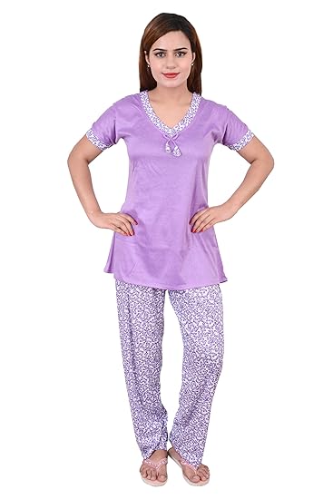 Hosiery Nightsuit Sets - Purple