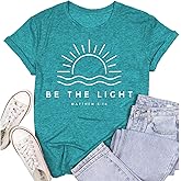 SUWATOIN Womens Faith Shirts Christian Cross T-Shirts Bible Verse Blessed Letter Printed Tees Inspirational Tops