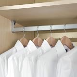 Emuca Wardrobe Oval Hanging Rail Kit with Supports 750mm Matt Anodized view 3