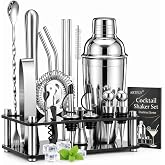ARTFLY Cocktail Shaker Set, 18-Piece Bartender Kit with Acrylic Stand | 24oz Martini Shaker, 18/8 Stainless Steel Bar Tool Set &amp; Mixology Kit for Home Bar, Bar Cart Accessories and Cocktails