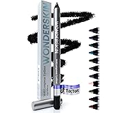 Wonderskin 1440 Longwear Black Eyeliner Pencil - Waterproof, Sharpenable Black Eyeliner Pencil and Smudge Proof Eye Liner Pen