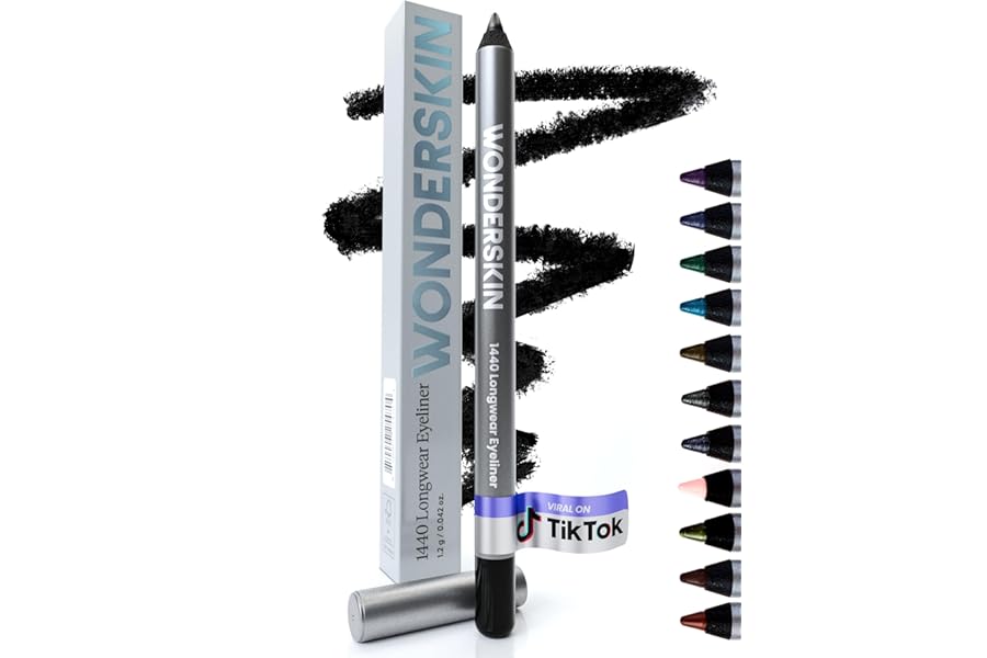 Wonderskin Eyeliner Pencil, 1440 Longwear Deep Black Eyeliner Pencil – Waterproof, Sharpenable & Smudge Proof
