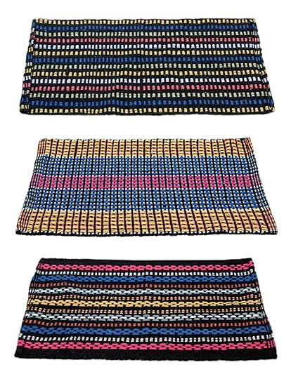 Story@Home Traditional Style Eco Series Cotton Blend 3 Piece Door Mat - 16x24, Multicolor