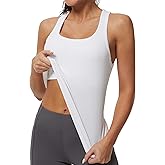MathCat Workout Tank Tops for Women Athletic Basic Tanks Seamless Running Muscle Racerback Ribbed Yoga Tops with Built in Bra