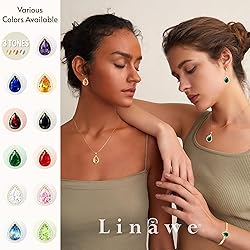 Linawe Pink Crystal Pendant, Gold Chain Imitation