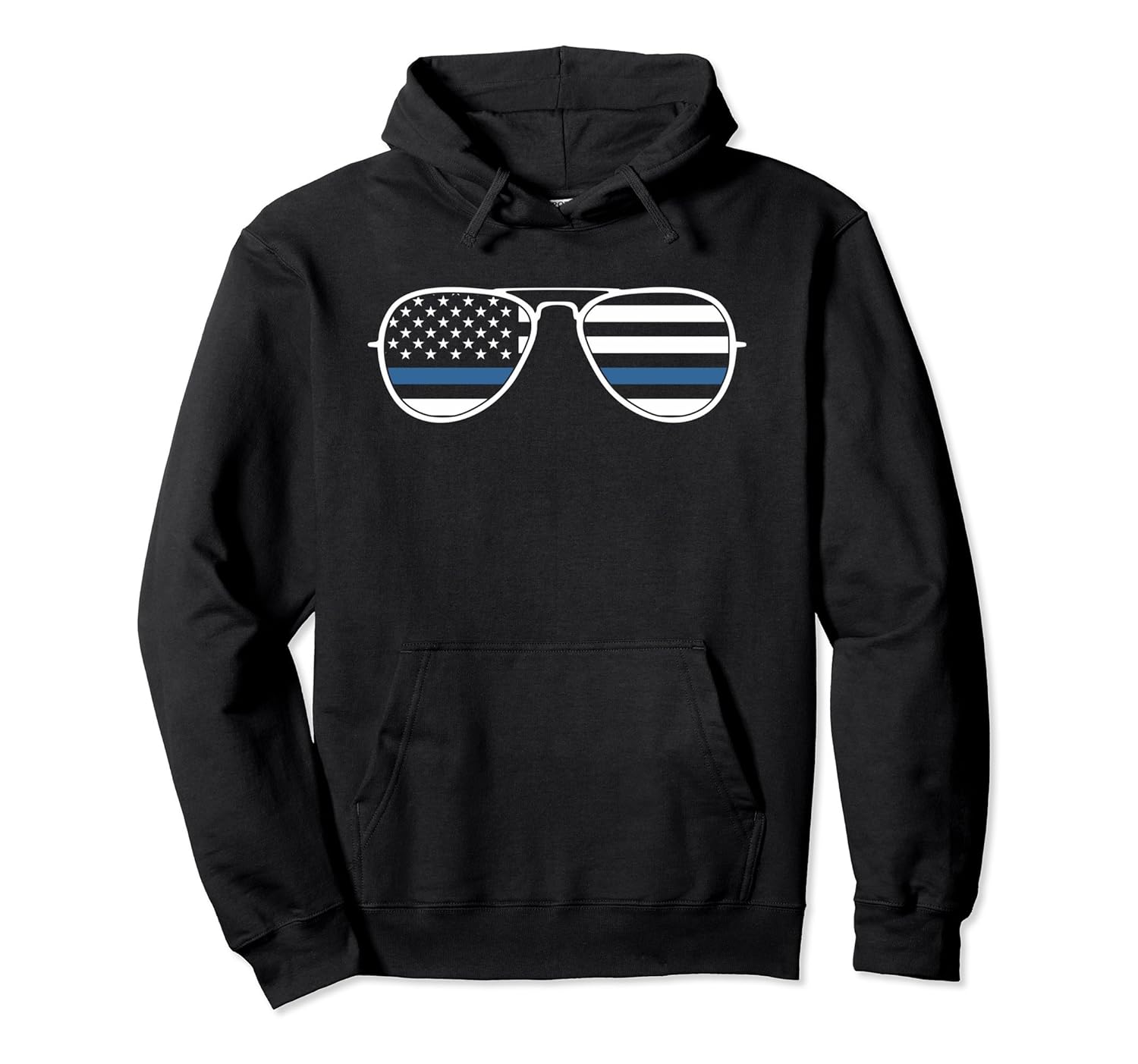 Thin Blue Line Hoodie Sunglasses American Flag Police-anz