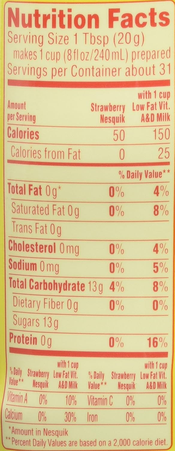 Nesquik Nutrition Facts Strawberry Besto Blog