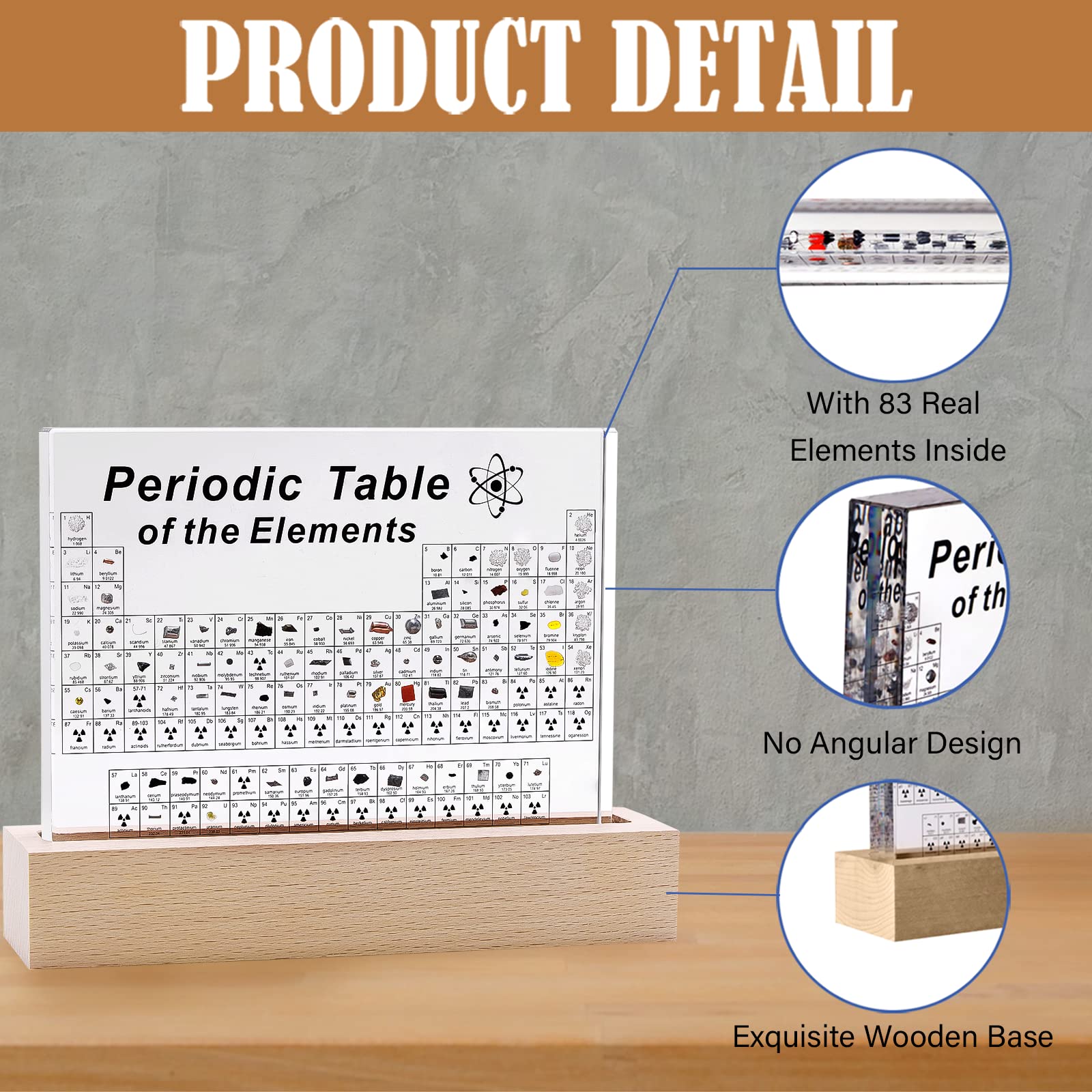 Mua SETHVILL Periodic Table with 83 Real Elements Inside, Acrylic ...