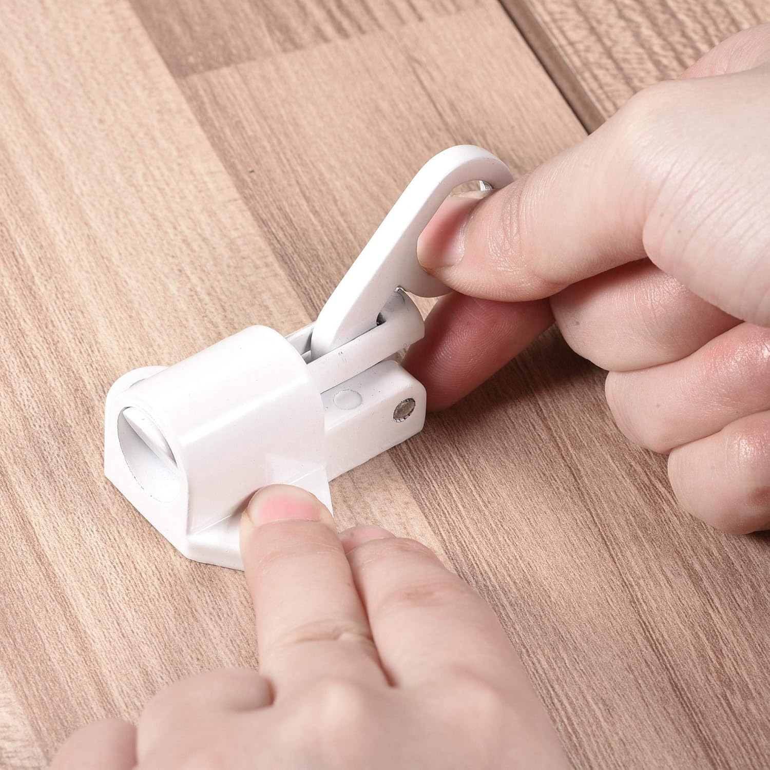 sourcing map Door Spring Bolt Aluminum Alloy Security Automatic Window Gate Latch Bounce Lock White 2pcs - Image 5