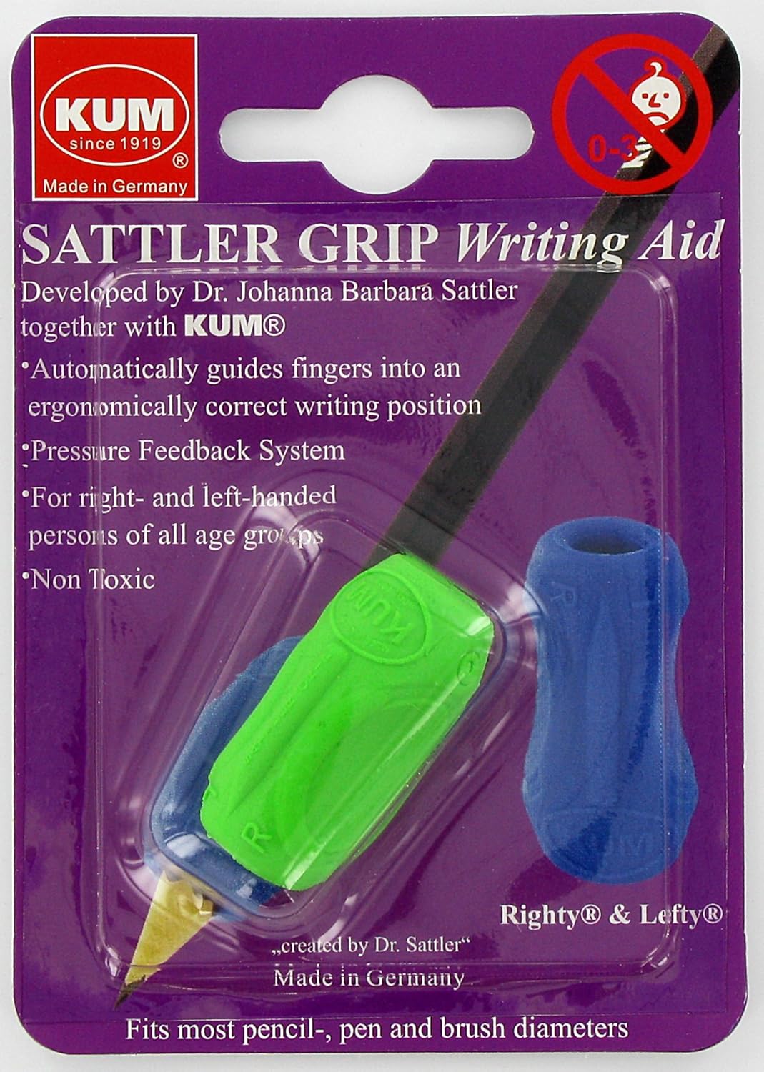 Kum 406.00.22 Non Toxic Writing Aid Sattler Grip, Colors Vary: Arts, Crafts & Sewing