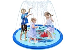 FAUSON Splash Pad for Kids - Splash Pads for Toddlers 1-3, Non-Slip Splash for Dogs, 67” Inflatable Summer Outdoor Sprinkler Pad Water Toys for Kids Age 3+ Years