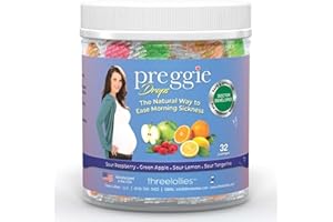 Three Lollies Preggie Pop Drops Pregnancy Nausea Relief Morning Sickness Candy with Essential Oils for Pregnant Women – Natural Flavor Variety Pack, 32 Count