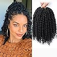 Fulcrum Passion Twist Hair 8 Inch, 8 Packs Passion Twist Crochet Hair for Black Women, Prelooped Crochet Twist Hair with Curly Ends (8Inch, 1B#)