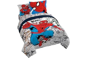 Marvel Spiderman Spidey VS 7 Piece Queen Size Bed Set - Includes Comforter & Sheet Set Bedding - Super Soft Fade Resistant Microfiber (Official Product)