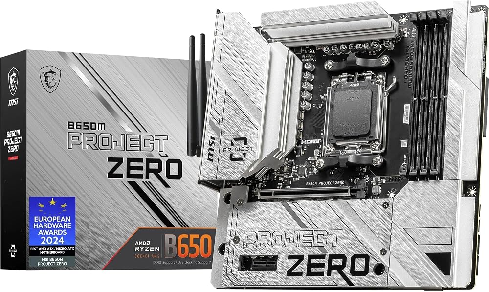 MSI B650M PROJECT ZERO AM5 Motherboard Back-Connect Ryzen 9000 DDR5 Wi-Fi 6E