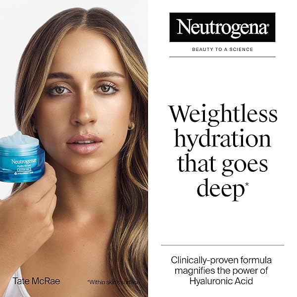 NEUTROGENA HYDRO BOOST WATER GEL, 24 HR HYDRATION FOR NORMAL/OILY SKIN, SIGNATURE FRAGRANCE, FACE MOISTURIZER WITH HYALURONIC ACID, SKIN CARE FOR JUICY, DEEPLY HYDRATED SKIN, 1.7 OZ