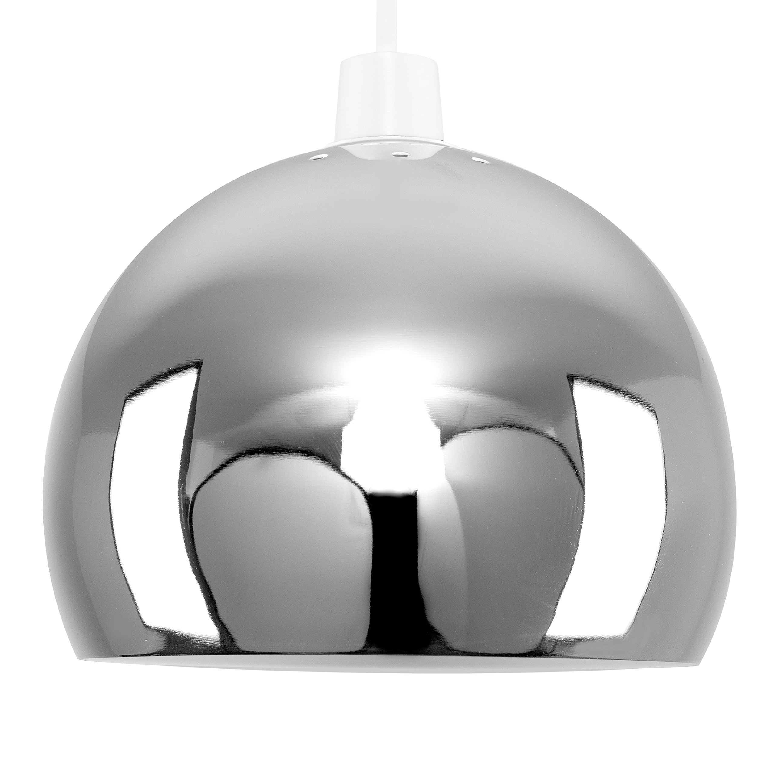 MiniSun | Mini Retro Chrome Arco Style Dome Ceiling Light Shade | Pendant Lights, Home Décor & Improvement Essential | 20cm Shade Width