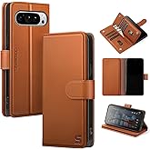 Shieldtop for Google Pixel 10 Pro XL Wallet Case,Light Brown | Magnetic Clasp,RFID Blocking,PU Leather,Flip Folio Shockproof Phone Cover,with Credit Card Slots &amp; Kickstand for Men &amp; Women