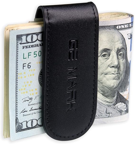 Leather Money Clip for Men Cash Card Holder Gift Box