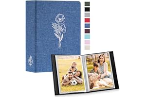 Lanpn Photo Album 4x6 50 Pictures 2 Packs, Small Mini Capacity Linen Photo Book Sets, Each Pack Holds 100 Top Loader Vertical
