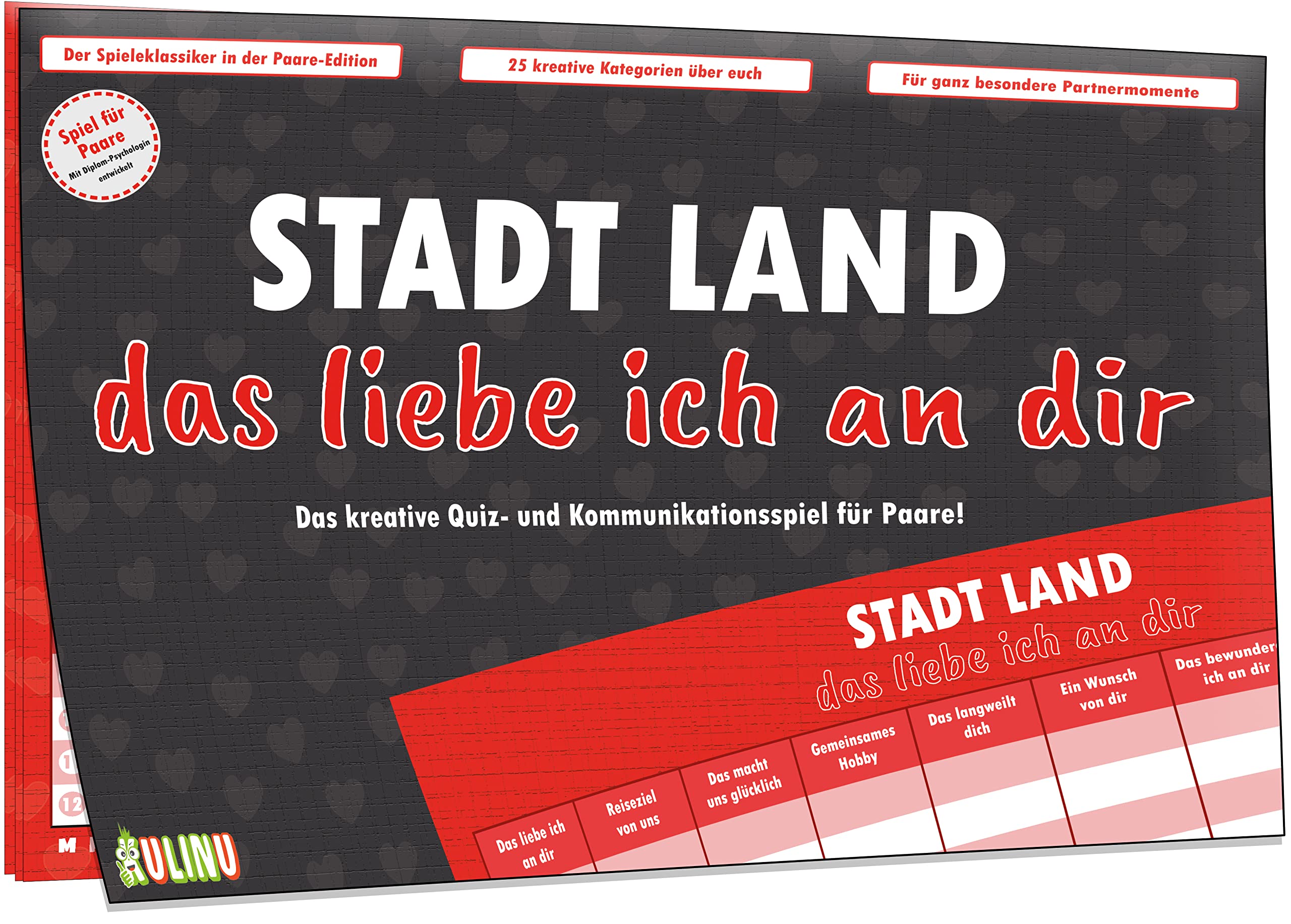 Kulinu Stadt, Land, das Liebe ich an dir - Game for Couples - Partner Gifts Anniversary - Gift for Him Her Boyfriend Girlfriend - 100% Made in Germany