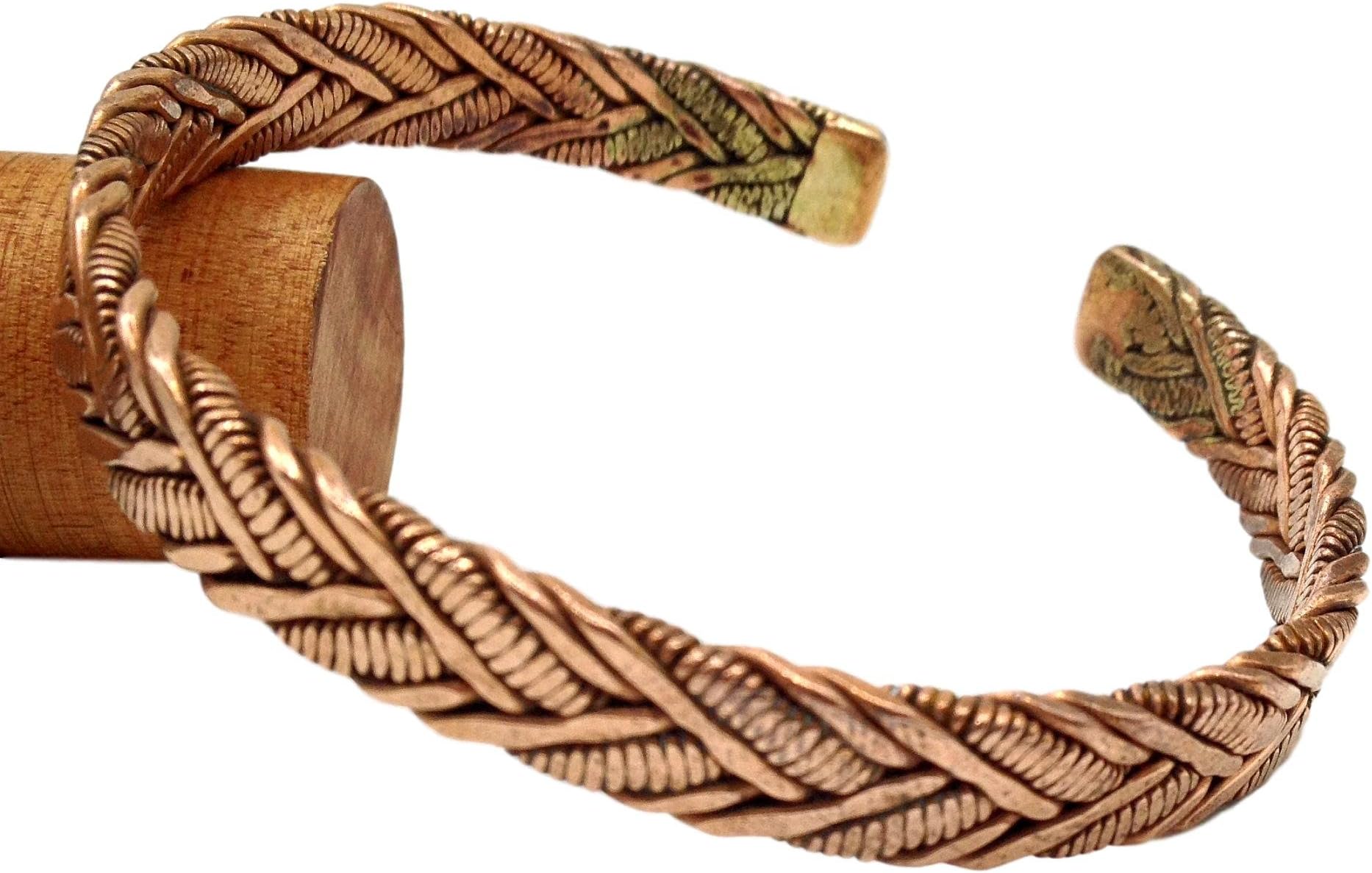 Handmade 99% Pure Raw Copper Tibetan Healing Bracelet. Therapy Bracelet Helps Relief Arthritis Pain.