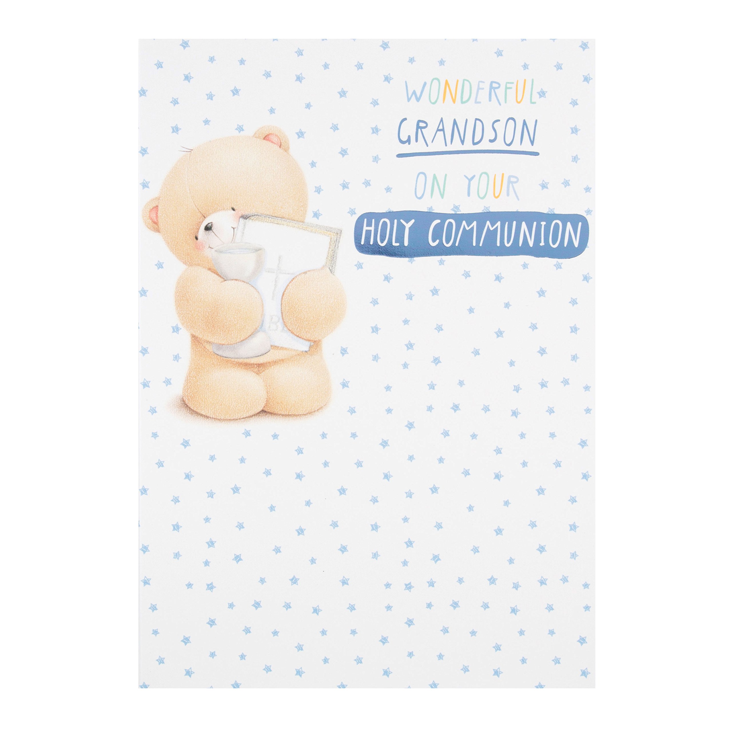 Hallmark Forever Friends Communion Card Grandson - Medium