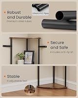 SONGMICS HOME 5-Tier Corner Shelf Rustic Brown LBC610K01 Toolless Assembly view 6