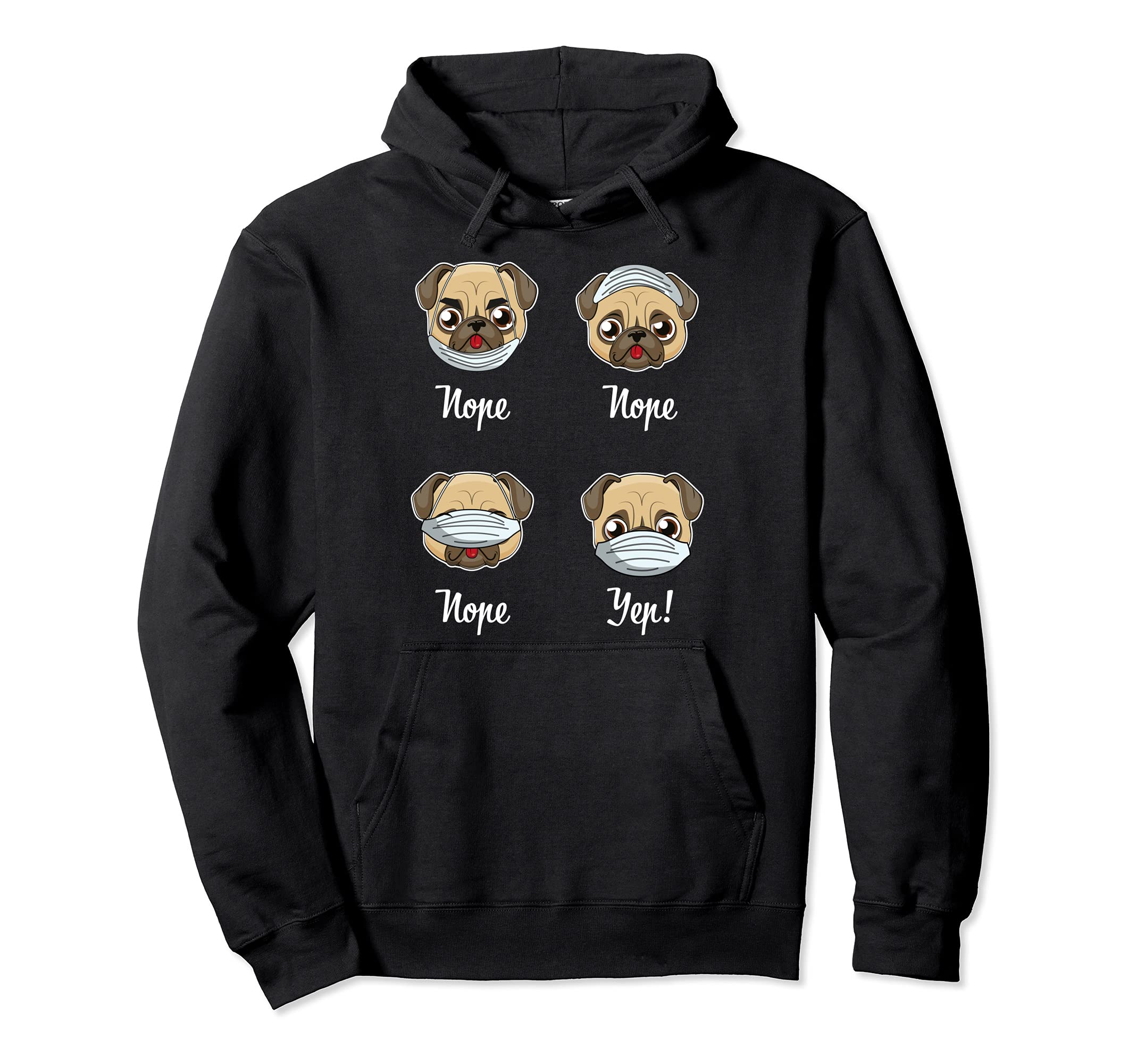 Face Mask Funny Pug Dog Mouth Nose Mask Pug Pullover Hoodie