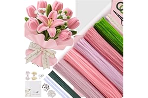 EARLY MINDS 500 Pcs Pipe Cleaners Craft Kit for Flower Making, Complete DIY Flower Craft Set with Chenille Stems, Craft Wire, Stamen, Tape, Ribbon & More, Perfect for Arts, Gifts & Decorations