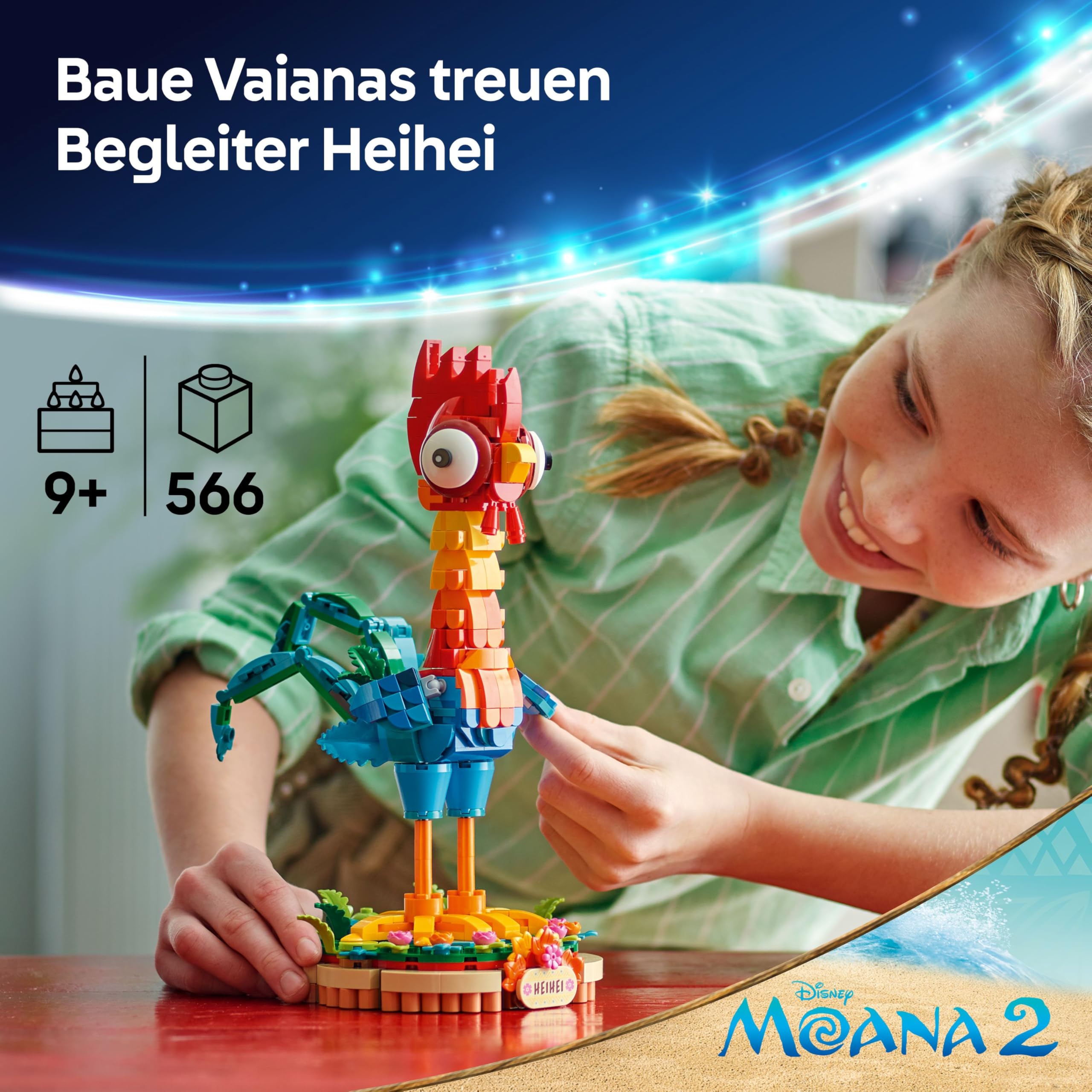 LEGO ǀ Disney Vaiana 2: Heihei Spielzeug - Tierfigur zum Spielen & Ausstellen mit drehbarem Kopf, beweglichen Flügeln & Schwanzfedern sowie Ständer - Geschenk für Mädchen ab 9 Jahren - 43272 3