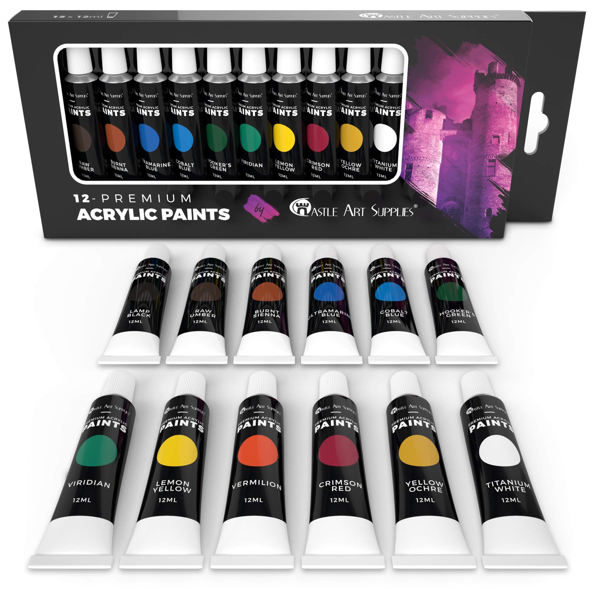 Castle Art Supplies Acrylic Paint Set for Beginners, Students or
