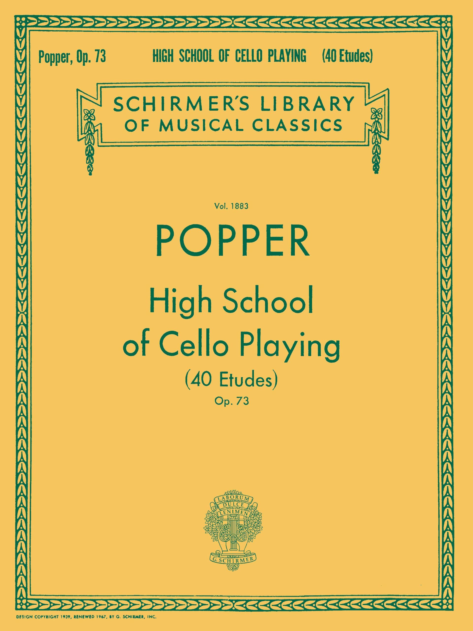 High School of Cello Playing (40 Etudes), Op. 73 (Schirmer Library of Classics)