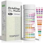 TESPERT 16in1 Water Test Kit 125ct, Lead Water Tester for Drinking Water | Home Tap Well Water Test Kit Strips for Lead, pH, Hardness, Chlorine, Nitrate, Copper, Iron, Total Alkalinity, Nickel &amp; More