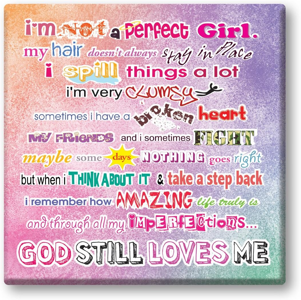 Not A Perfect Girl, Stretched Canvas Art 12x12