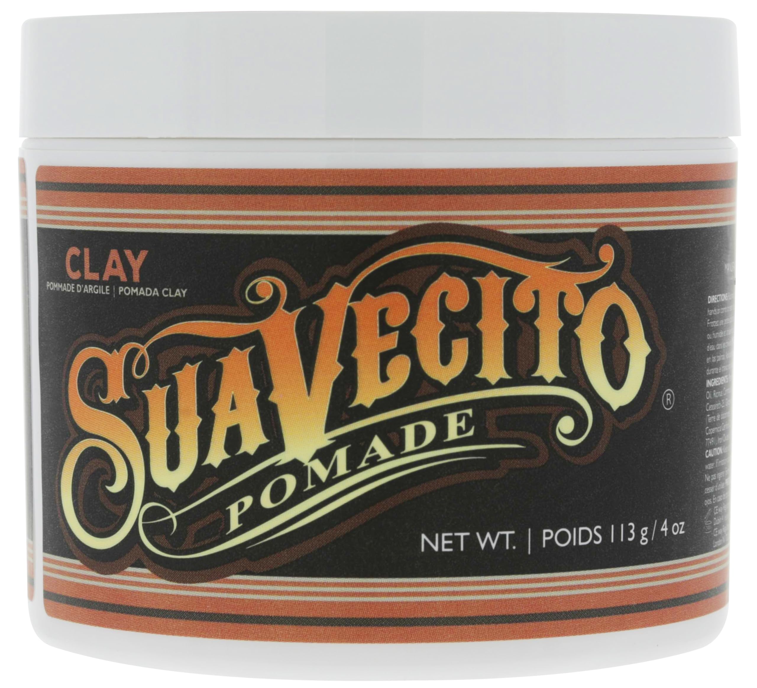 Suavecito Pomade Firme Clay, Strong Hold Hair Clay For Men, Low Shine Matte Hair Clay, Pomade For Natural Texture Hairstyles, 4oz/113g