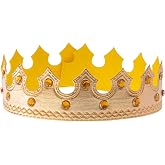 Vonokee Regal Gold King Crown, Soft Royal Prince Costume Crown for Boys Girls Birthday Gift Halloween Party Accessories (Style C)