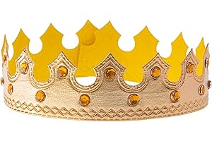 Vonokee Regal Gold King Crown, Soft Royal Prince Costume Crown for Boys Girls Birthday Gift Halloween Party Accessories (Style C)