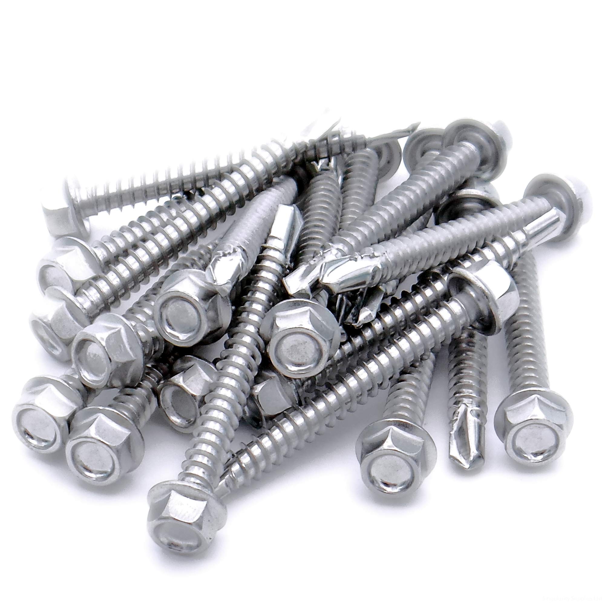 No.6 x 0.5 (3.5mm x 13mm) Hex Self-Drilling Screw (Flanged) - Stainless Steel (A2) (Pack of 20)