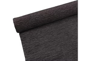 ODETOJOY 70g Premium Crepe Paper Roll for Flower Making White Green Pink Crepe Paper Sheets Streamer,10in Width, 8ft Length (Black)