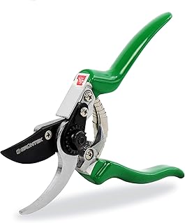 GRÜNTEK Gartenschere FALKE Teflon Baumschere, Klinge aus japanischem SK5 Stahl, Bypass Pflanzenschere 215 mm Secateurs. Garten-Pflanzen-Blumenschere