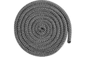 Komokeru Wood Stove Door Gasket, 3/8" x 86" Wood Stove Gasket Rope Seal for Wood Burning Stoves, Heat Resistant Fiberglass Gasket Replacement for Wood Stoves and Fireplaces, Grey