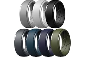 ThunderFit Men's Silicone Rings 10mm Wide 2.5mm Thick Rubber Bands, Breathable, Variety Multipack 1-10