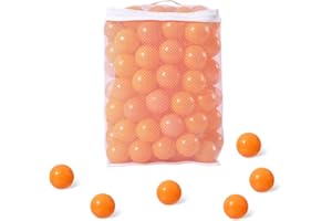 GUESVOT Ball Pit Balls for Kids, Plastic Refill 2.2 Inch Balls, 100 Pack, Bright Colors, Phthalate and BPA Free, Includes a Reusable Storage Bag with Zipper