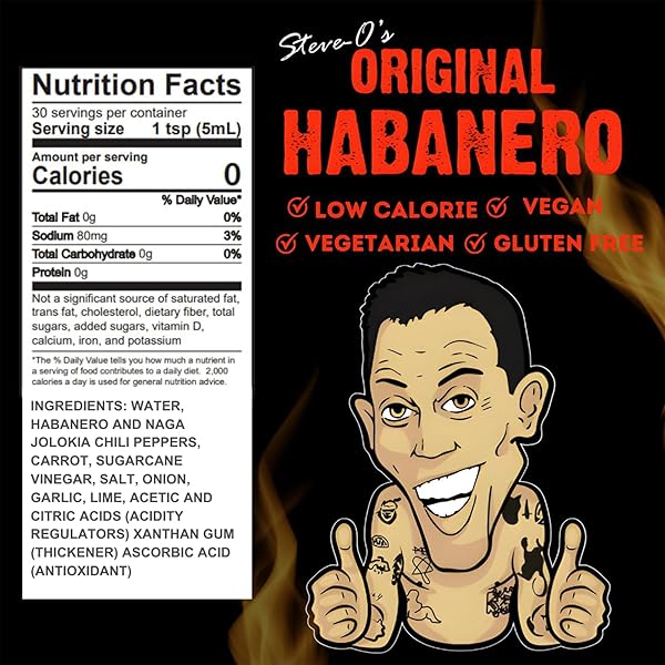 STEVE-O’S HOT SAUCE – HABANERO HOT SAUCE | GARLIC HABANERO HOT SAUCE FOR TACOS, BURGERS, NACHOS, EGGS, BBQ (148 ML)