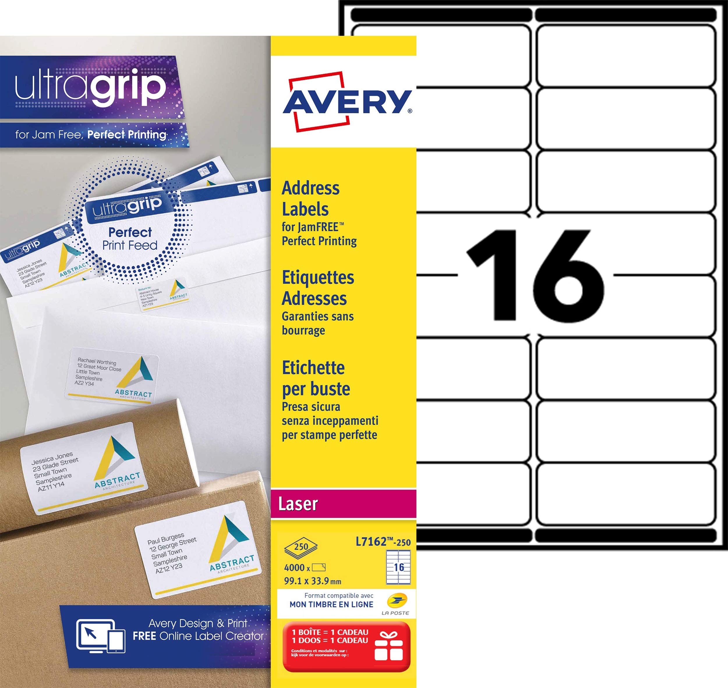 Avery L7162-250 - QuickPEEL Address Label 99x34mm L7162-250 (4000Labels)