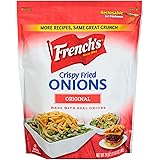 French's Original Crispy Fried Onions, 24 oz - One 24 Ounce Bag of Crunchy Fried Onions to Sprinkle on Salads, Potatoes, Chic