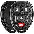 KeylessOption Key Fob Cover Case Replacement for 2006 2007 2008 2009 2010 2011 2012 2013 2014 2015 2016 Buick Cadillac Chevrolet Chevy Remote Shell, 4-Button 15912859, No Programming Required