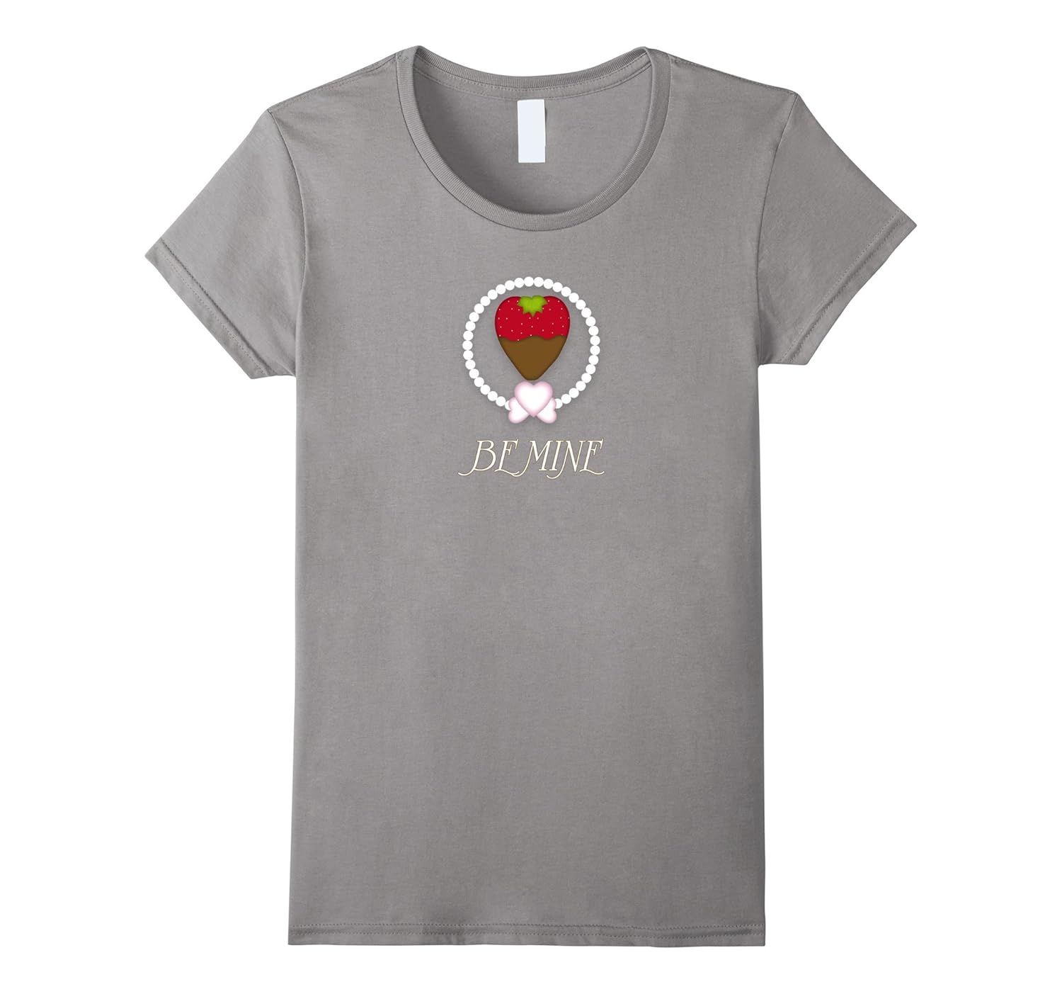 Womens Be Mine Chocolate Strawberry Heart Valentine T-shirt-anz