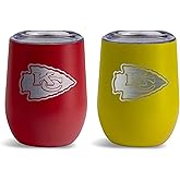 The Memory Company Officially Licensed NFL 2-Pack Stemless Tumblers -Double Wall Insulated Stainless Steel, Laser-Etched Team Logo, Hot & Cold Drinkware Set, Home & Away Gift Bundle